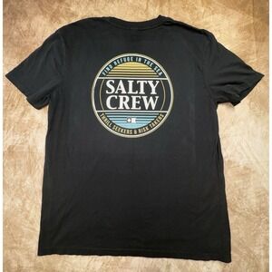 Salty Crew Thrill Seekers And Risk Takers T Shirt Mens Unisex Medium Black NWOT
